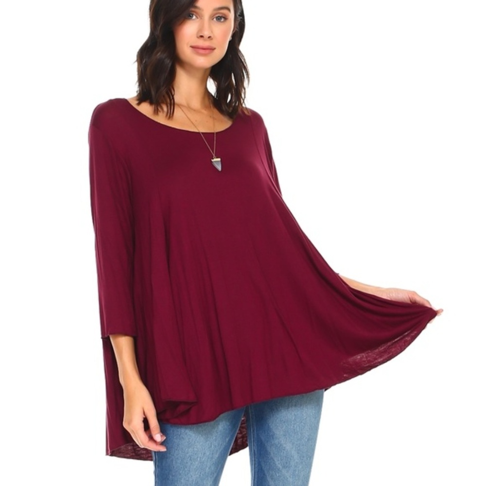 NEW!  Burgundy Flowy Tunic!